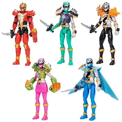 Image of Power Rangers Dino Fury Team Up Pack, 6 Inch Action Figures, Toys for 4 Year Old Boys and Girls, Figure Set, Superhero (Amazon Exclusive)