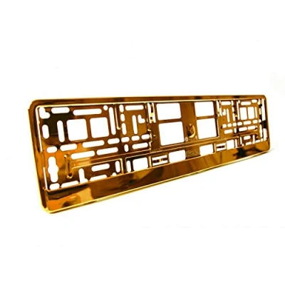 Image of 2 x Orange Chrome Metallic Universal Number Plate Surrounds Holders Frames M