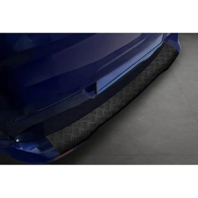 Image of Matt Black Aluminum Rear bumper protector compatible with Ford Tourneo Courier/Transit Courier 2014 &#039;Riffled Plate&#039;