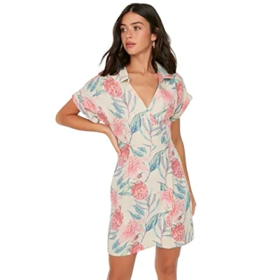Image of Trendyol Women Midi Bodycon Regular Woven Dress Ecru