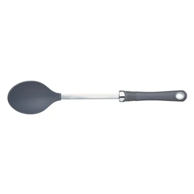 Image of KitchenCraft Professional Nylon Cooking / Serving Spoon with Soft Grip Handle, 35.5 cm (14&quot;), Grey
