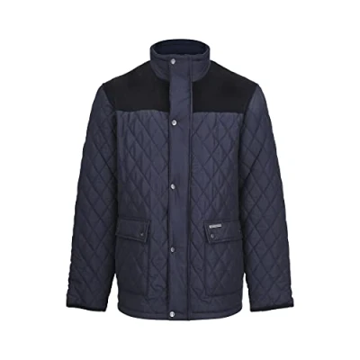 Image of Champion Mens Lewis Country Estate Quilted Fleece Coat Navy S