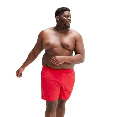 Image of Speedo Men&#039;s Plus Size Essentials 16&quot; Swim Shorts Watershort Swimming Trunks Big and Tall Swimwear, Fed Red, 4XL