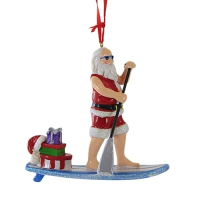 Image of Kurt Adler Paddle Board Santa Ornament