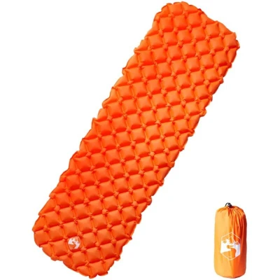 Image of vidaXL Inflating Camping Mattress 1 Person Orange 190x58x6 cm