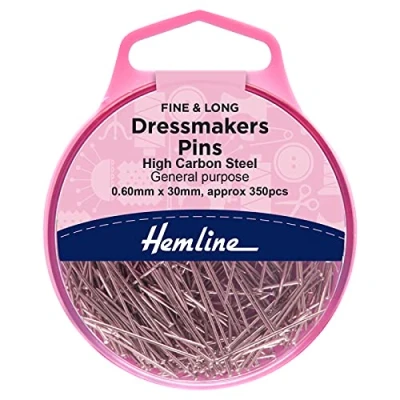Image of Hemline Dressmakers Fine Long Pins 30mm, pk of 25g