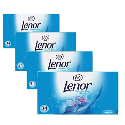 Image of Lenor Tumble Dryer Sheets Spring Awakening 34 (Pack of 4)