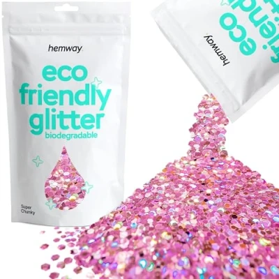 Image of Biodegradable Glitter Pink Holographic Eco Friendly Bio Super Chunky for Face Body Hair Craft Resin Festival Makeup Eyeshadow 100g / 3.5oz