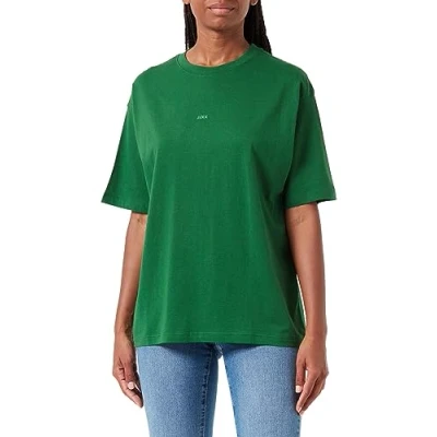 Image of JJXX Women&#039;s Jxandrea Loose SS Every Tee Noos T Shirt, Formal Garden/Print:Medium Green Logo, L