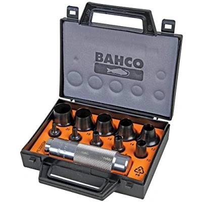 Image of Bahco 400003020 Interchangeable Punching Set, Black/Orange, 3 20 mm, Set of 11 Piece