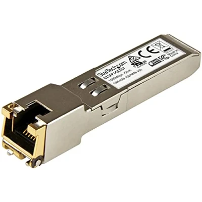 Image of StarTech.com Juniper EX SFP 1GE T Compatible Module 1000BASE to RJ45 Cat6/Cat5e Gigabit Ethernet RJ 45 100m (EXSFP1GETST)