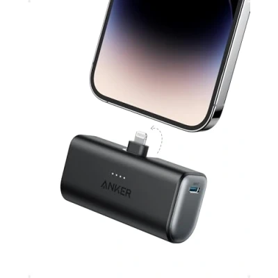 Image of Anker Power Bank, 621 Bank with Built In Lightning Connector, 5,000mAh MFi Certified 12W Portable Charger, Compatible iPhone 14/14 Pro / 14 Plus Max, 13 and 12 Series