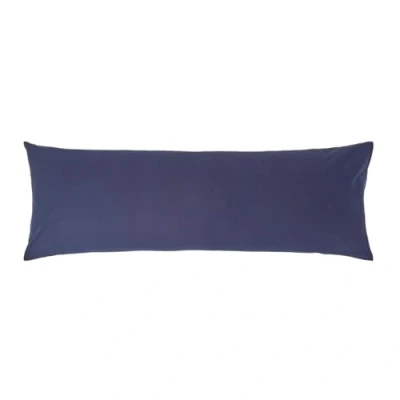 Image of HOMESCAPES Navy Blue Pure Egyptian Cotton Body Pillowcase 200 TC 400 Thread Count Percale Equivalent Long Pillow Case for Nursing Pregnancy and Elderly Support