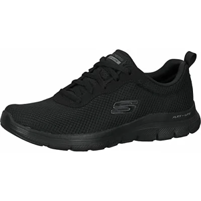 Image of Skechers Womens 2023 Flex Appeal 4.0 Trainers Black/Black 3.5 UK