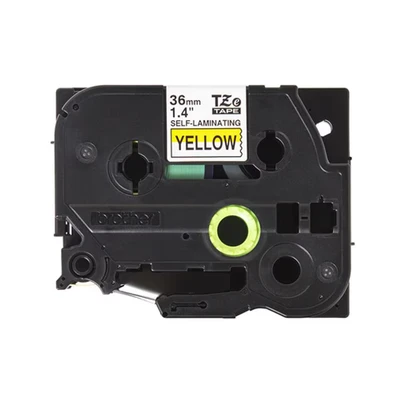 Image of Brother P Touch 36mm Black on Yellow Labelling Tape TZE SL661