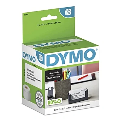 Image of DYMO Authentic White 2x3 1/2&quot; Card Stock 300 Per Roll