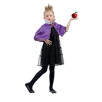 Image of Smiffys Evil Queen Kit Mini Cape &amp; Crown, Halloween Child Fancy Dress, The Dress Up Costumes