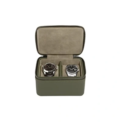 Image of Stackers OLIVE GREEN DOUBLE WATCH ZIPPED BOX