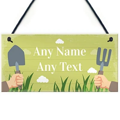 Image of RED OCEAN Garden Lover Gift Sign Summer House Greenhouse Allotment Plaque