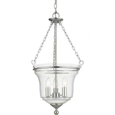 Image of Prague 3 Light Lanterns Pendant Ceiling Silver, E14