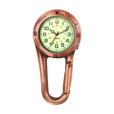 Image of JewelryWe Men Women Clip on Quartz Watch: Backpack Fob Belt Watch Novelty Lighter Pocket for Rock Climbing Doctors Nurses Outdoor Activities