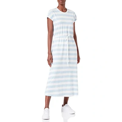 Image of ONLY Women&#039;s ONLMAY S/S MIDI Stripe Dress JRS, Cashmere Blue/Stripes:Cloud Dancer (kia), S