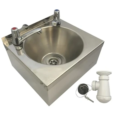 Image of Stainless Steel Hand Wash Basin, Sink, Lever Taps