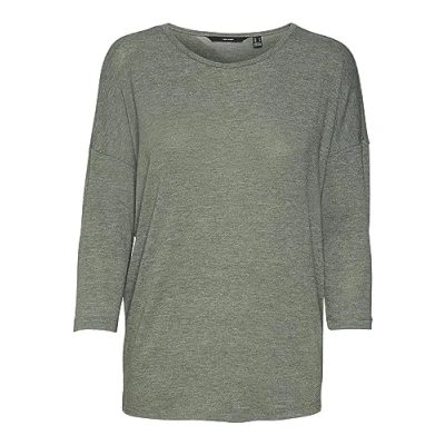 Image of VERO MODA Women&#039;s Vmcarla 3/4 Top Ga Noos Longsleeve T Shirt, Laurel Wreath, L