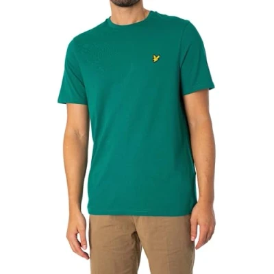 Image of Lyle &amp; Scott Mens Plain T Shirt in Green Cotton Size X Large
