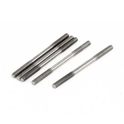 Image of Sourcingmap M4x60mm 304 Stainless Steel Double End Threaded Stud Screw Bolt 5Pcs