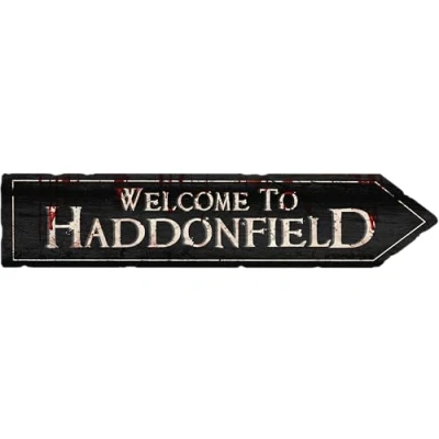 Image of Flinelife Welcome To Haddonfield Sign,16x6,Horror Movie Signs,Haunted House Decor Perfect For Horror Fans