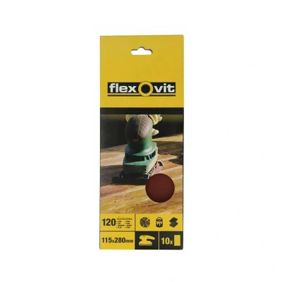 Image of Flexovit 1/2 Sanding Sheets Orbital Plain Coarse 50 Grit (Pack 10)