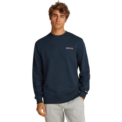 Image of Tommy Jeans Entry Graphic CREW EXT Sweatshirt, Men&#039;s, Size: 36/38, Dark night navy