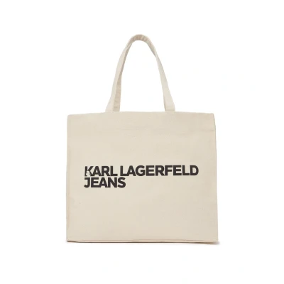 Image of KARL LAGERFELD JEANS Women&#039;s KLJ Essential Logo Shopper, Beige, One Size