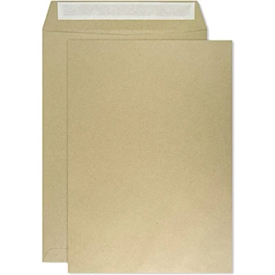 Image of 50 Envelopes DIN B5 Brown 176 x 250 mm Straight Flap Without Window 80 g Large Format for Business Letters Invoice