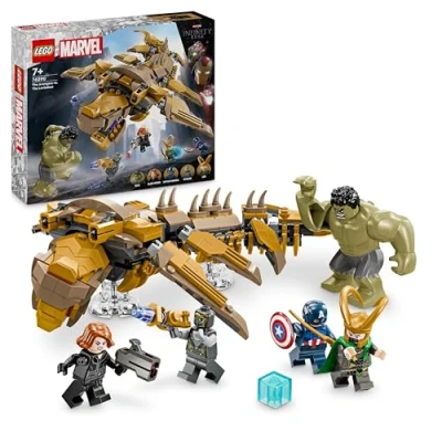 Image of LEGO Marvel The Avengers vs. Leviathan, Buildable Kids’ Toy, Hulk Figure plus Captain America, Loki, Black Widow and Chitauri Minifigures, for Boys Girls Aged 7 Over 76290