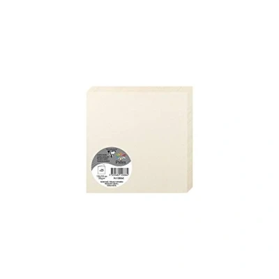 Image of Clairefontaine Ref 12886C Pollen Iridescent Folded Card (Pack of 25 Sheets) 135 x 135mm Sized, 210gsm Grained Card, Acid Free, Inkjet &amp; Laser Printer Compatible Cream