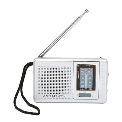 Image of Battery Operated Radio Small Classic Stylish Portable Mini for Hiking Traveling Home