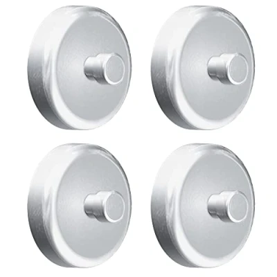 Image of Kantek Mounting Magnets for Glove and Towel Dispensers, White/Silver, 1.5&quot; Diameter, 4/Pack
