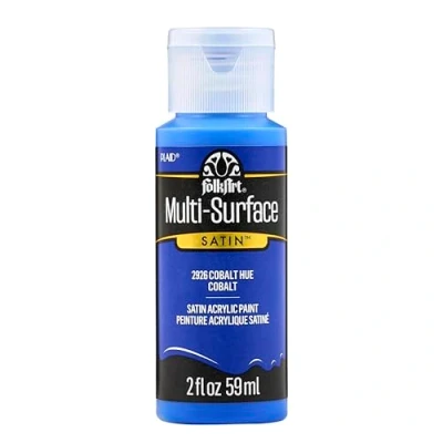 Image of FolkArt Multi Surface Satin Acrylic Paint, Cobalt Hue, Small