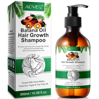 Image of Batana Oil Hair Growth Shampoo, 300ml Loss Shampoo for Thinning Women and Men, Herbal Thicker Fuller with Rosemary, Argan &amp; Onion Biotin, Thickening