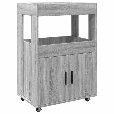 Image of vidaXL Bar Cart Grey Sonoma 60x39.5x89 cm Engineered Wood