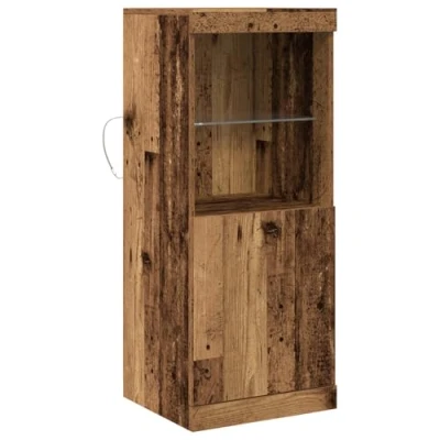 Image of vidaXL Sideboard Solid Reclaimed Wood Buffet Rustic Brown Storage Cabinet with Glass Shelves for Dining/Living Room/Kitchen Charming Durable Medium Sized Wooden Display