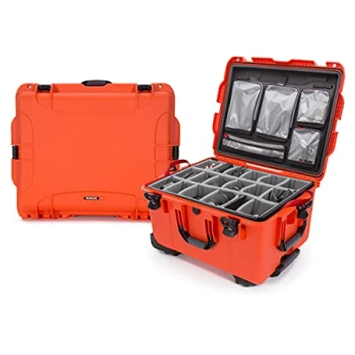 Image of Wheeled Series 960 Lightweight NK 7 Resin Waterproof Hard Case with Padded Dividers and Lid Organizer, Orange