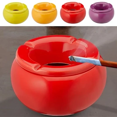Image of Storm Ashtray │ Ceramic Colourful Removable Attachment Wind (4 x Ashtrays Plain Diameter 13 cm)