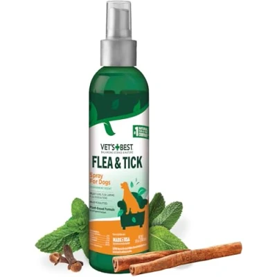 Image of Vet&#039;s Best Flea &amp; Tick Spray Plant Based and Treatment for Dogs Certified Natural Oils 8 Ounces