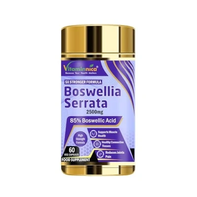 Image of Vitaminnica Boswellia Serrata Capsules (2500mg 5:1 Extract) 60 Vegan Capsules, 2 Months Supply, 85% Boswellic Acid, Indian Frankincense, Joint Support, Anti Inflammatory