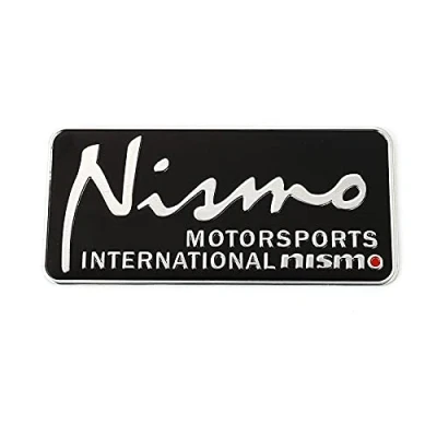 Image of WWFAN Car Sticker Auto Badge Emblem Aluminum Decal Compatible with Nissan Nismo Almera Qashqai Tiida Teana Skyline Juke X trailNote Motorsport (Color Name : Black)