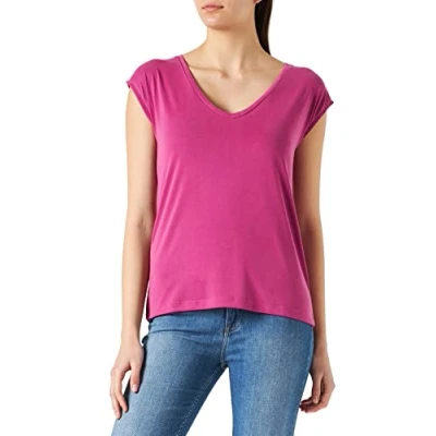 Image of PIECES Women&#039;s Pckamala Noos Bc Tee T Shirt, Festival Fuchsia, Large
