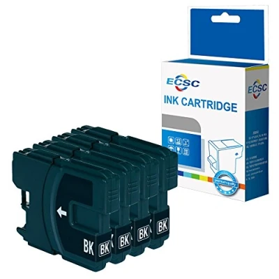 Image of ECSC Compatible Ink Cartridge Replacement for Brother MFC 250C 255CW 290C 295CN 297C 490CN 5490CN 5890CN 790CW 795CW 6490CW 6890CDW 990CW DCP 145C 163C 165C 167C 185C 365CN LC980 (Black, 4 Pack)